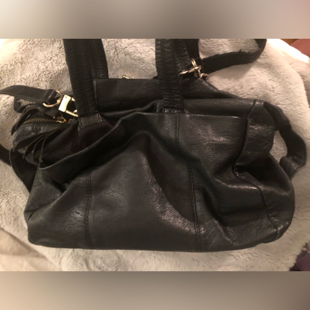 Top shop Black Leather Tote Handbag - Classic